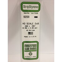 0.023 x 0.092 x 14&quot; (10) HO-Scale Strips 2 x 8pk10  EG8208