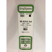 0.046 x 0.046 x 14&quot; (10) HO-Scale Strips 4 x 4pk10  EG8404