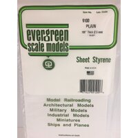 0.098 x 6 x 12&quot; / 2.5mm x 15cm x 30cm (1) sheet Plain .100 thick  EG9100