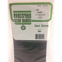  0.010 x 6 x 12&quot; / 0.25mm x 15cm x 30cm (4) Black Styrene Sheet .010 pk4  EG9511