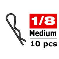 Body Clips -45o Bent-Medium-Black-10pcs